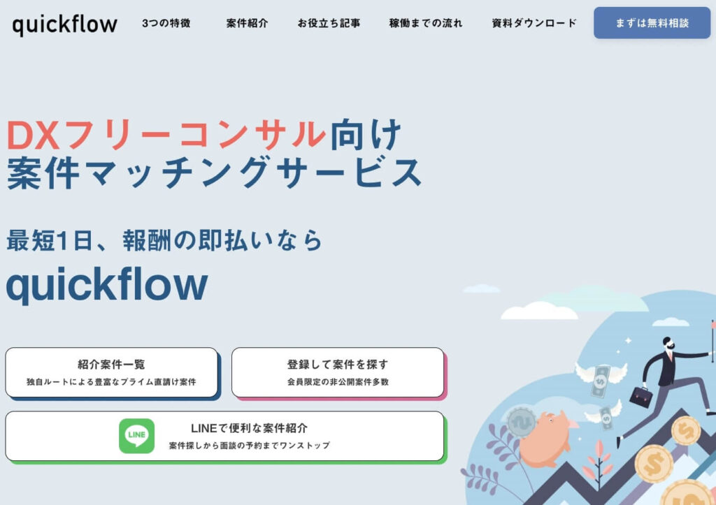 quickflowのサービスサイトのイメージ