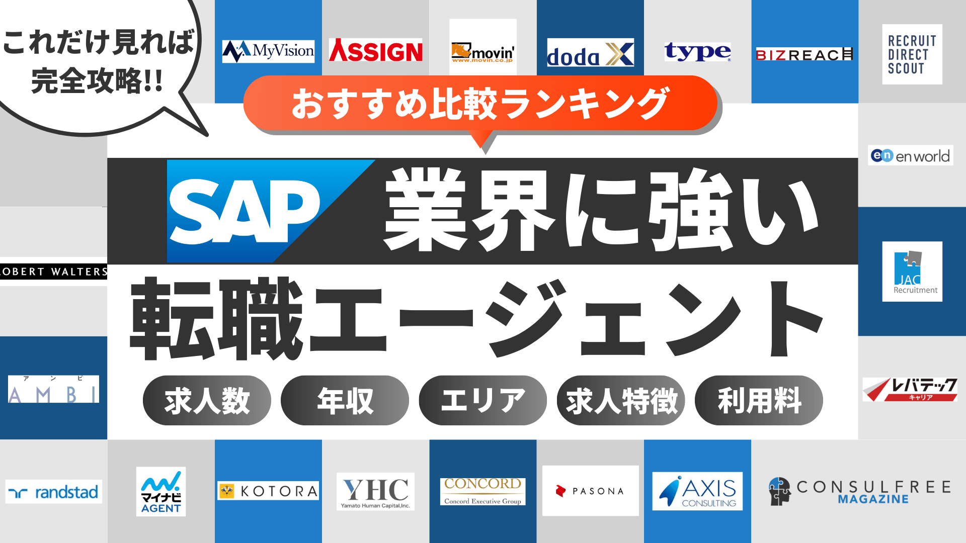 SAPコンサル・エンジニア転職エージェントおすすめ比較ランキング