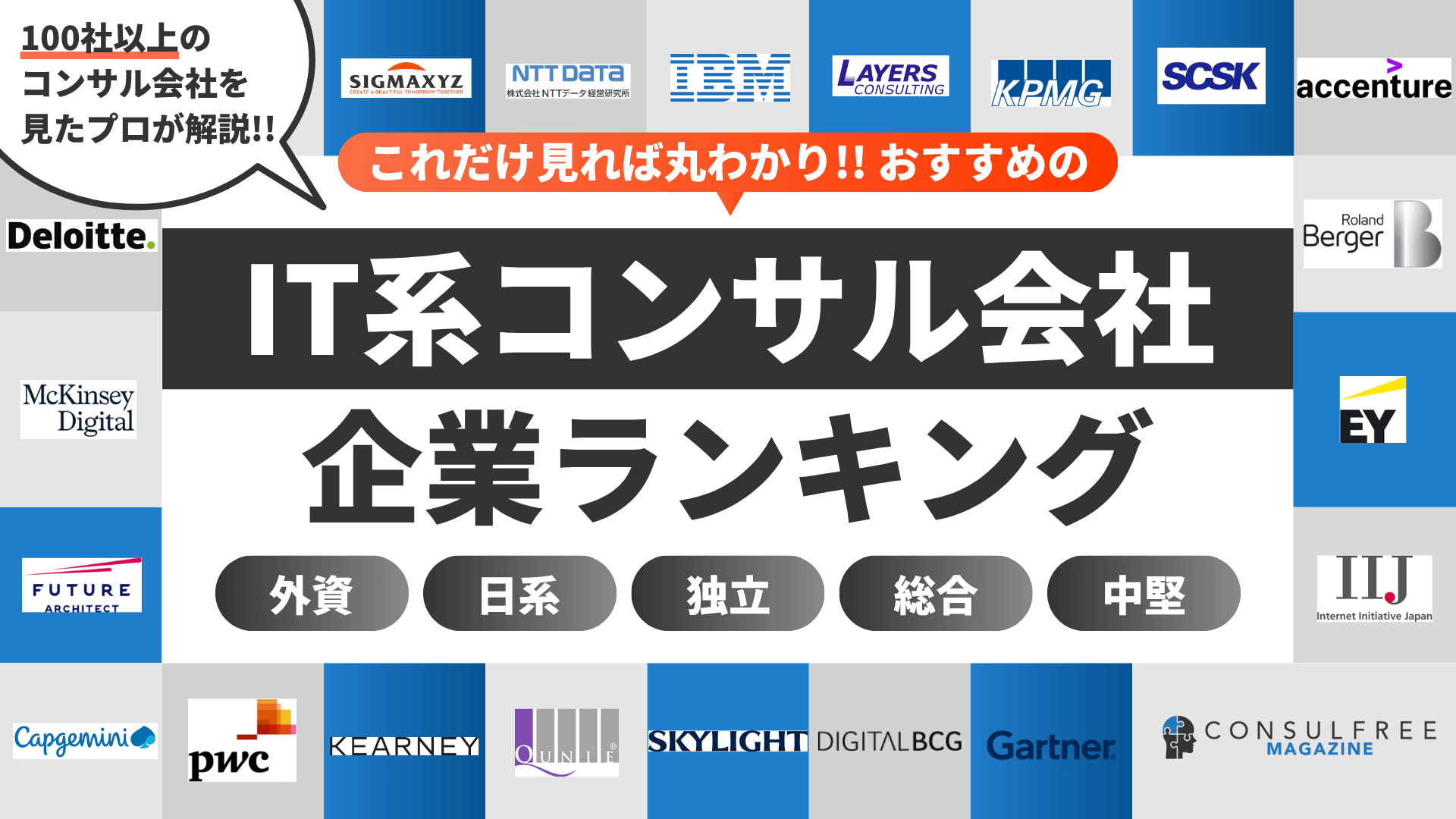 ITコンサルティング会社17選一覧（大手・外資・日系など）